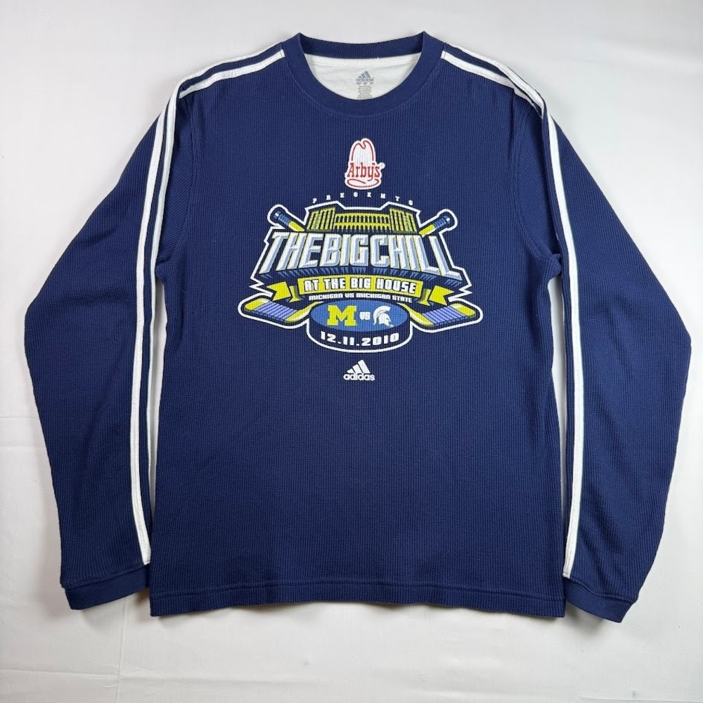 Adidas Mens The Big Chill at the Big House 2010 Michigan vs MSU Thermal Shirt S